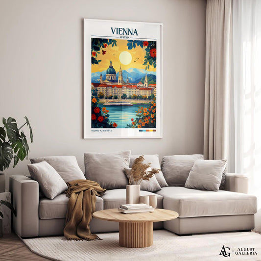 Vienna Austria Retro Travel Print