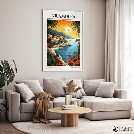Vilamoura Portugal Retro Travel Print