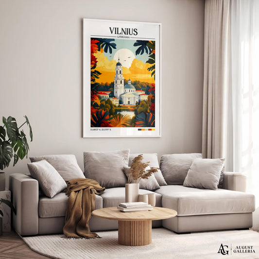 Vilnius Lithuania Retro Travel Print