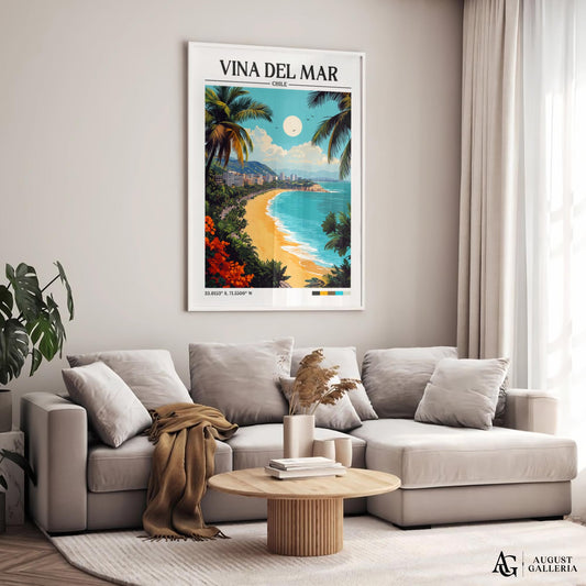 Viña del Mar Retro Travel Print