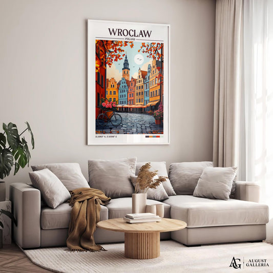 Wrocław Poland Retro Travel Print