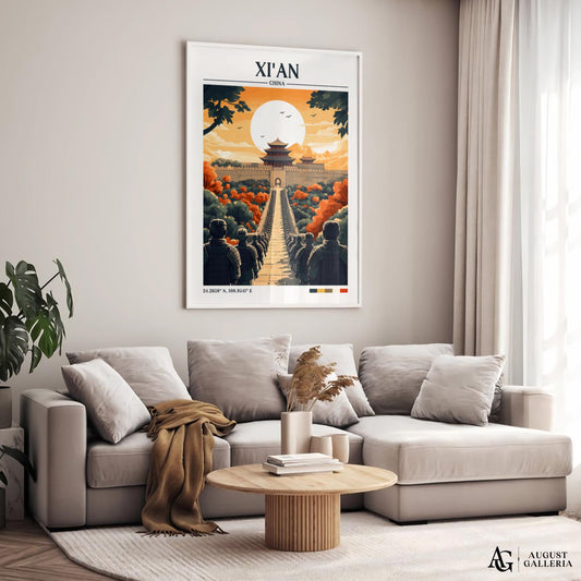 Xi'an China Retro Travel Print