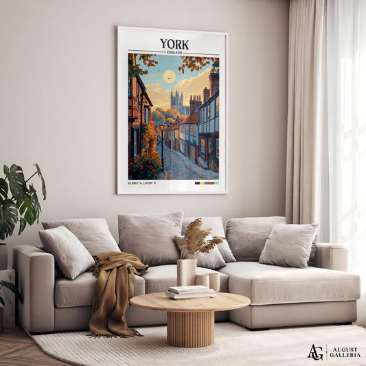 York England Retro Travel Print