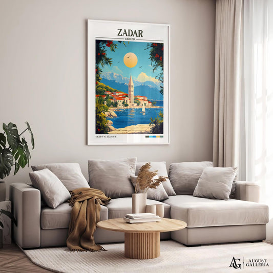 Zadar Croatia Retro Travel Print