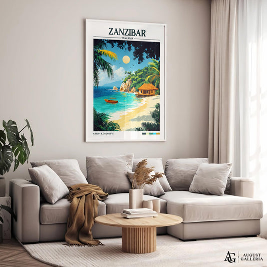 Zanzibar Retro Travel Print