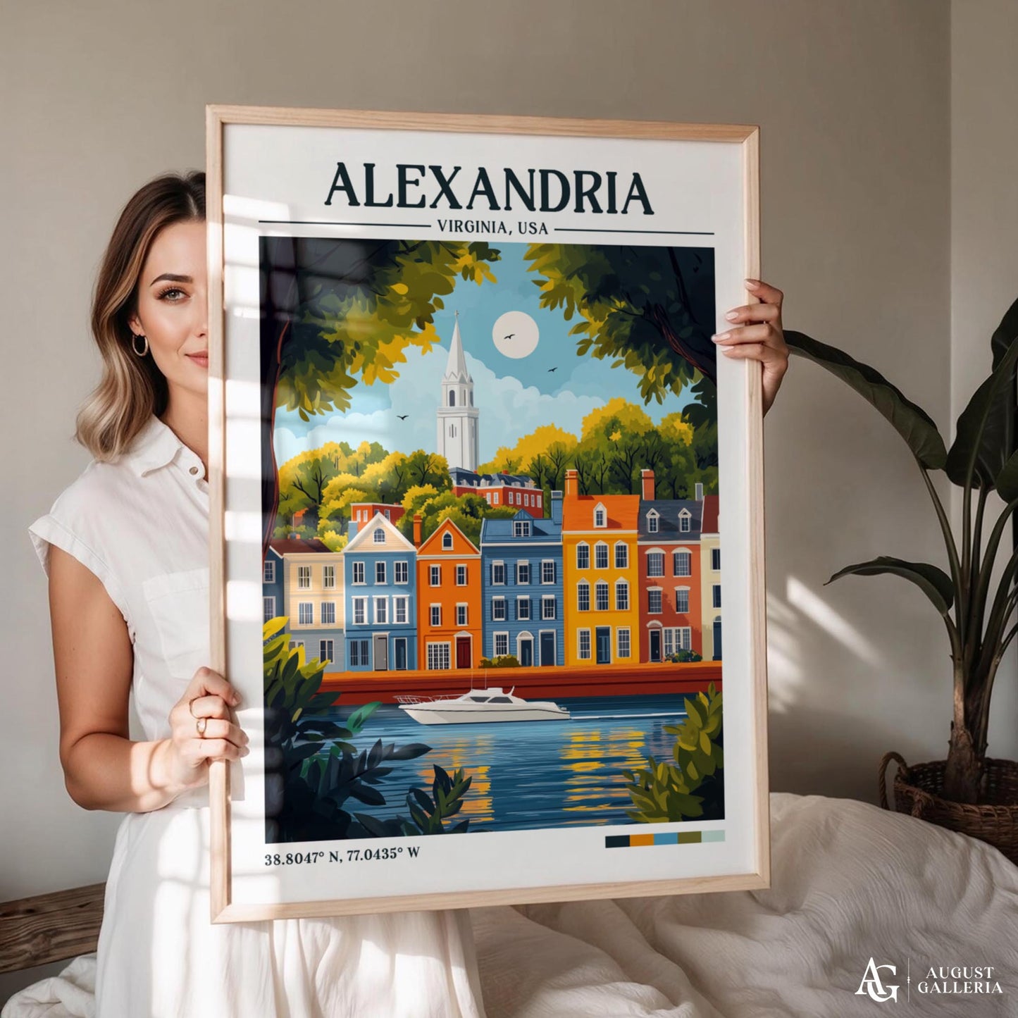 Alexandria Virginia Retro Travel Print