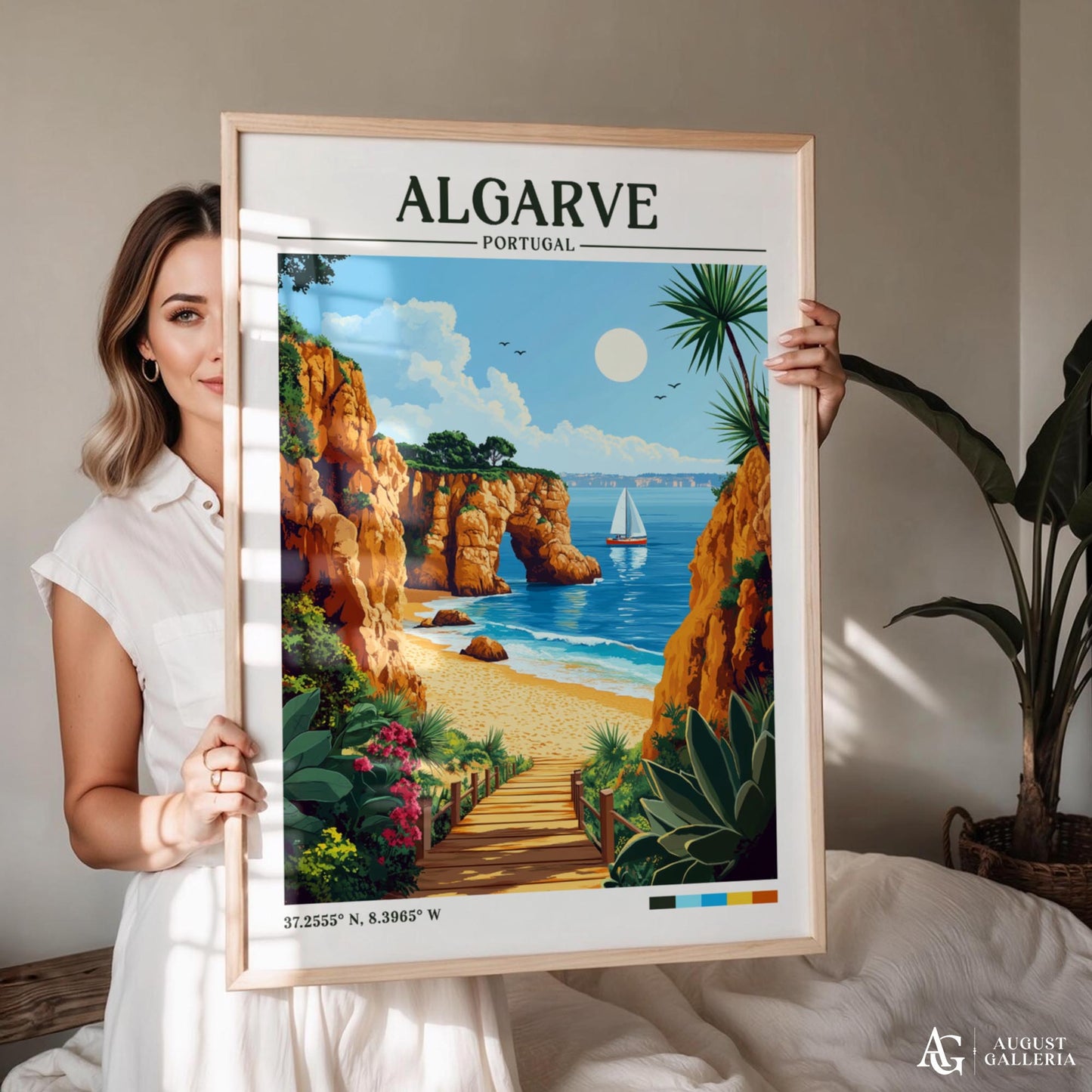 Algarve Portugal Retro Travel Print