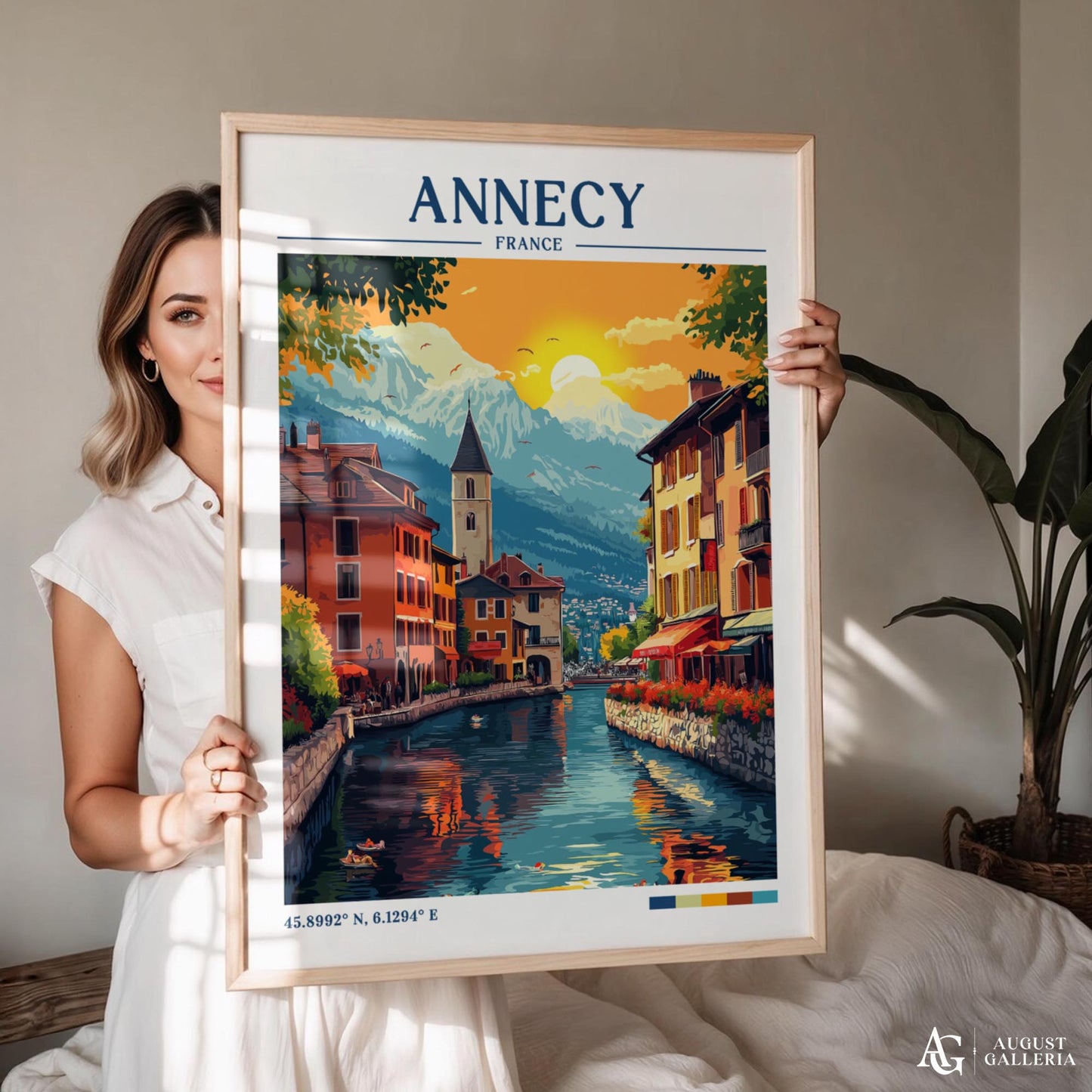 Annecy France Retro Travel Print