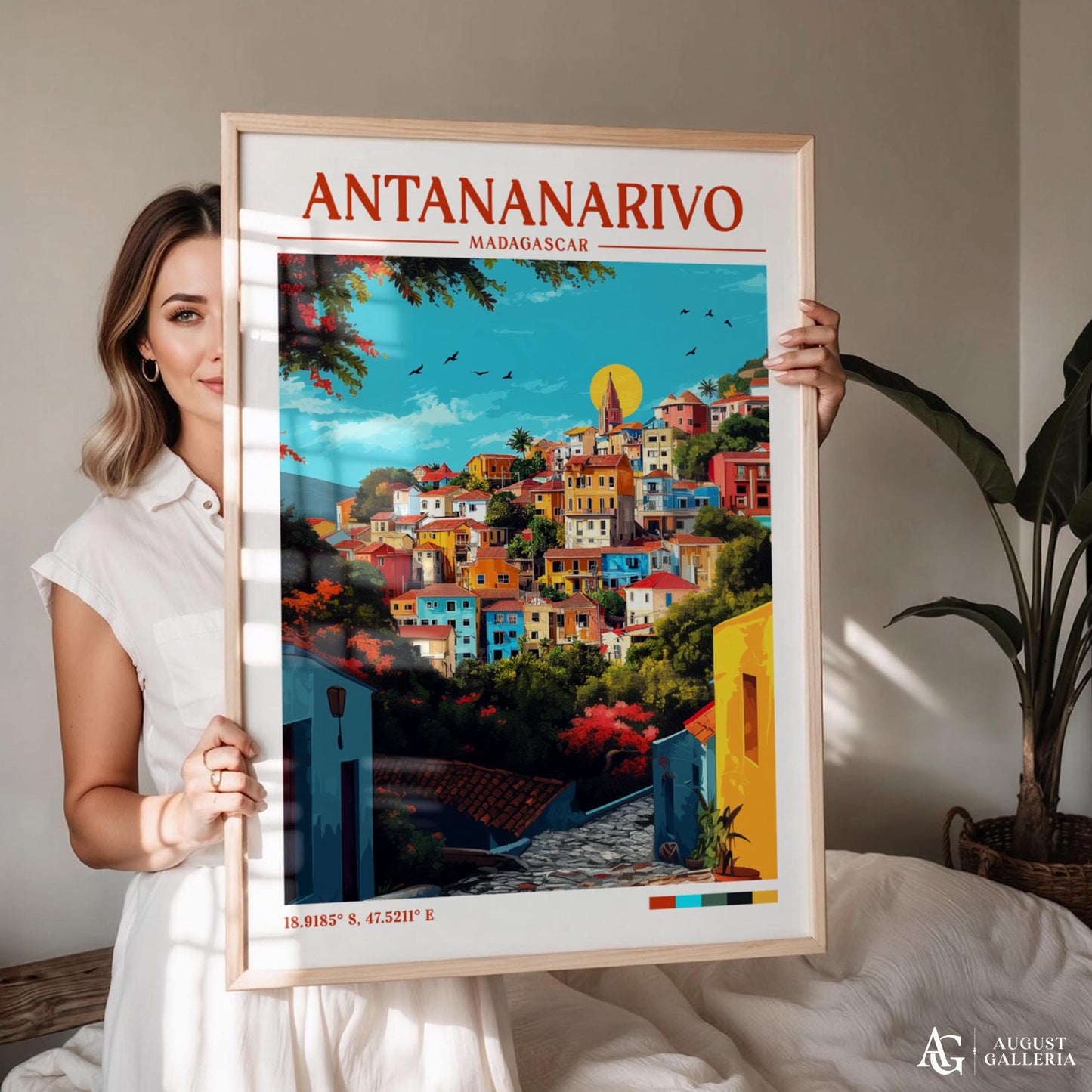 Antananarivo Madagascar Retro Travel Print