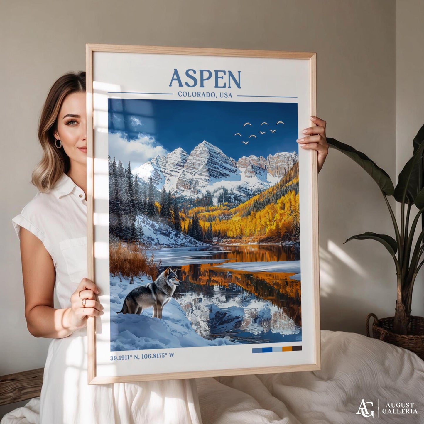 Aspen Colorado Retro Travel Print