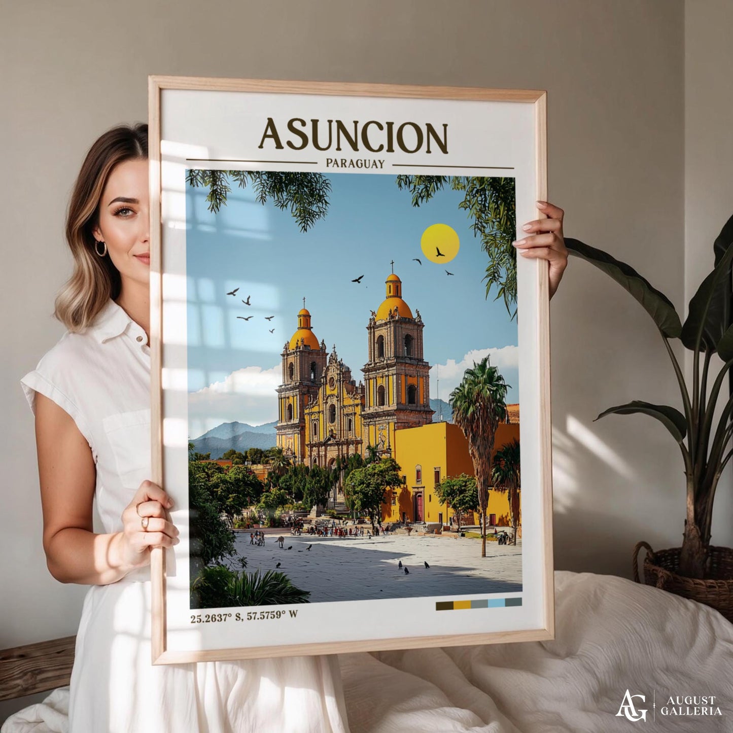 Asunción Paraguay Retro Travel Print