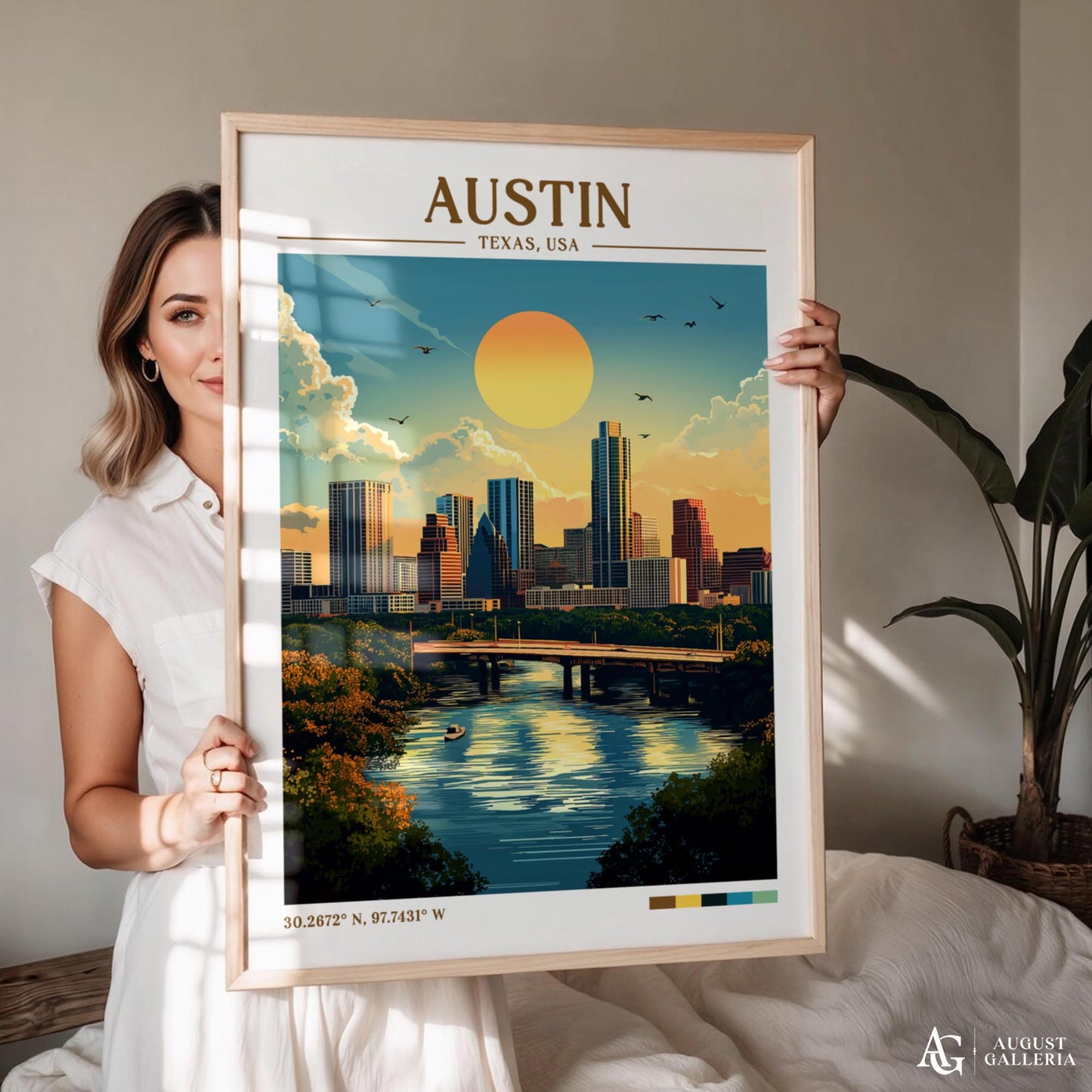 Austin Texas Retro Travel Print