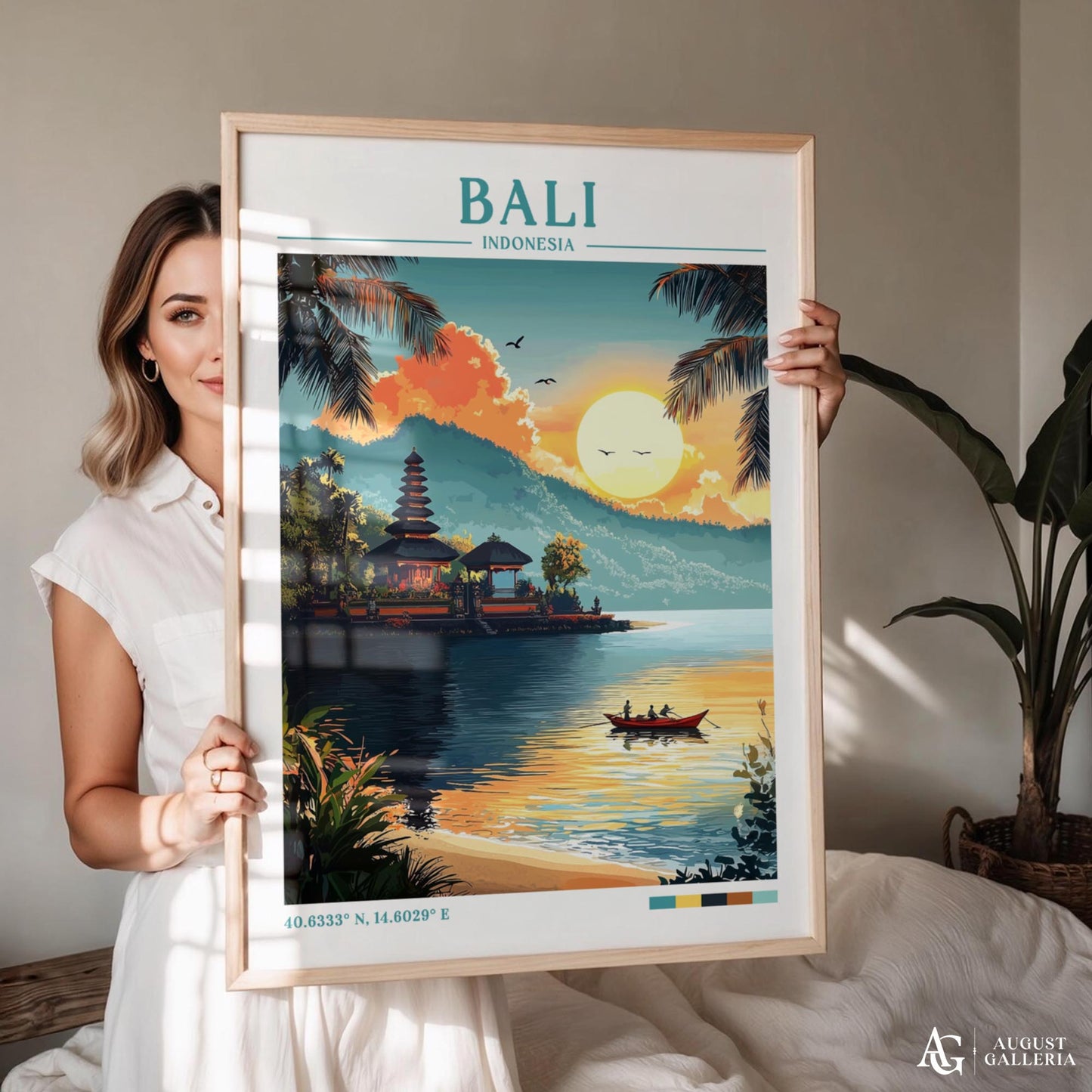 Bali Indonesia Retro Travel Print