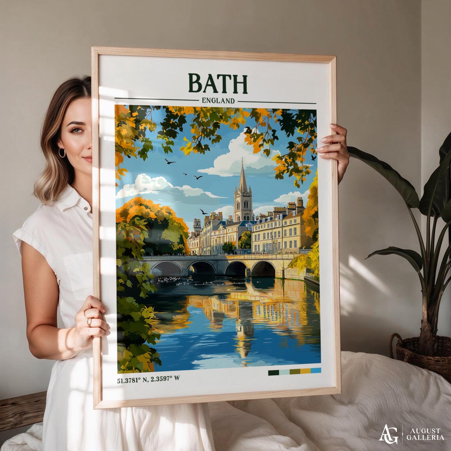 Bath England Retro Travel Print