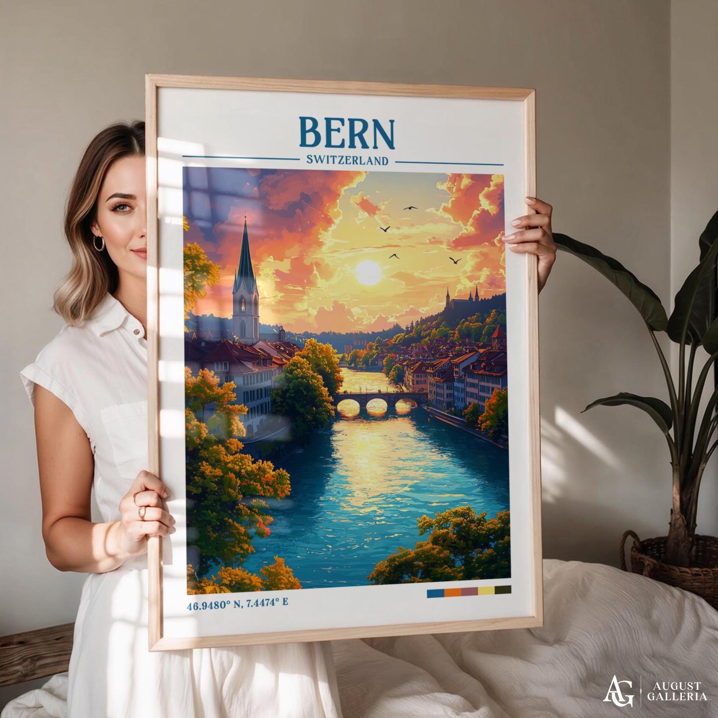 Bern Switzerland Retro Travel Print