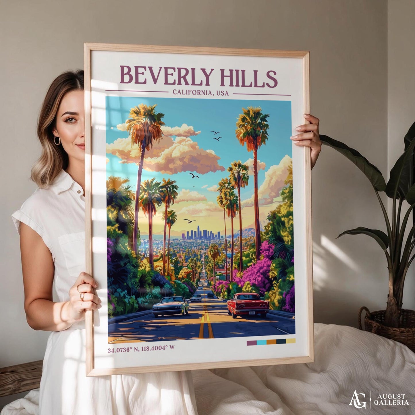 Beverly Hills Retro Travel Print