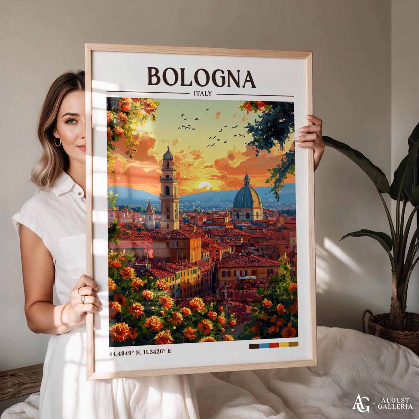Bologna Italy Retro Travel Print