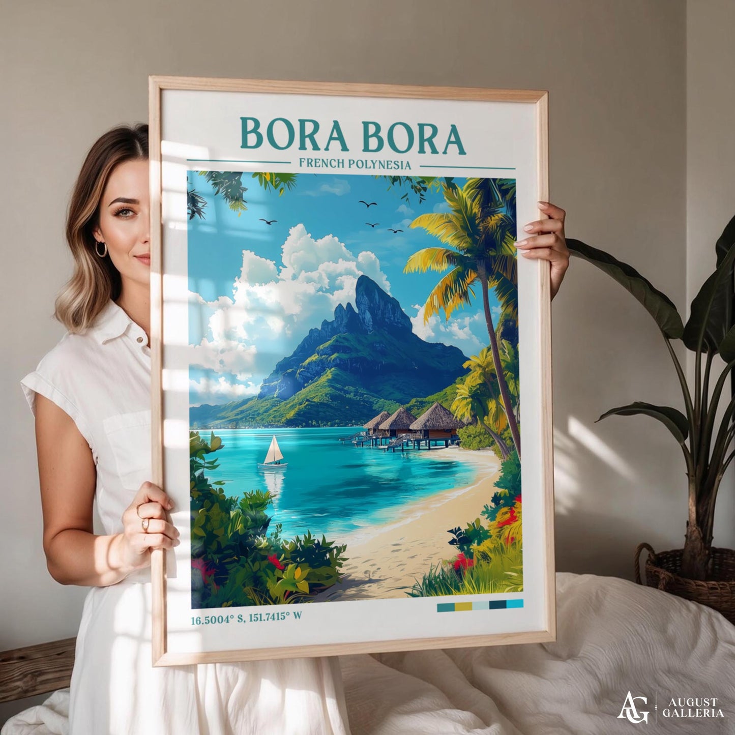 Bora Bora Retro Travel Print