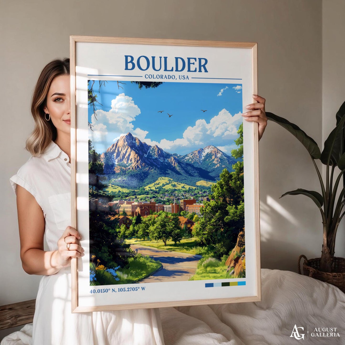 Boulder Colorado Retro Travel Print