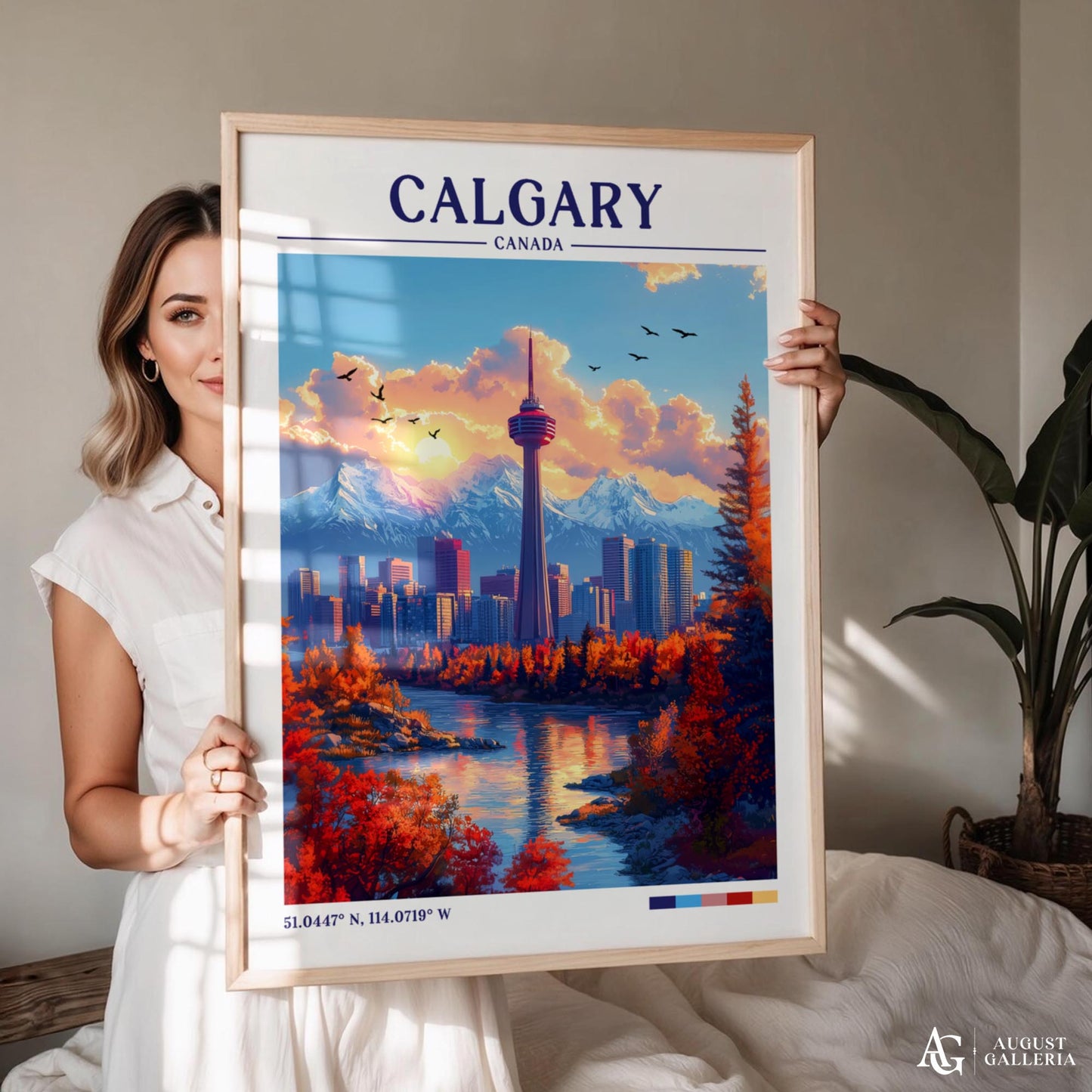 Calgary Canada Retro Travel Print