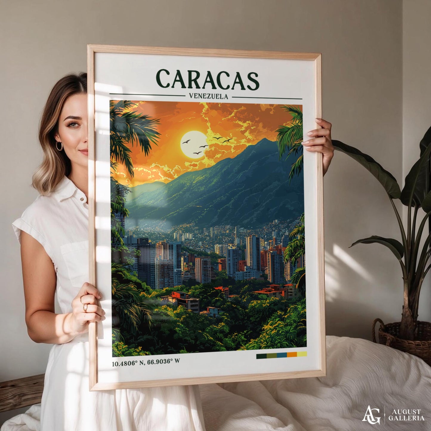 Caracas Venezuela Retro Travel Print