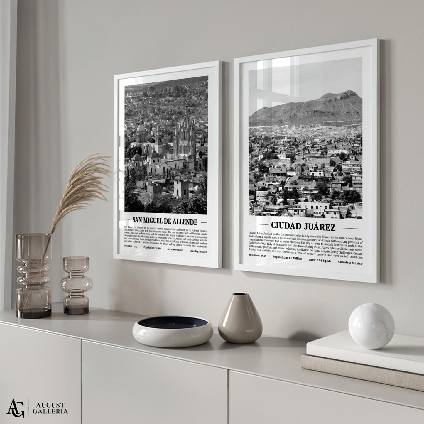 Ciudad Juarez Black & White City Print