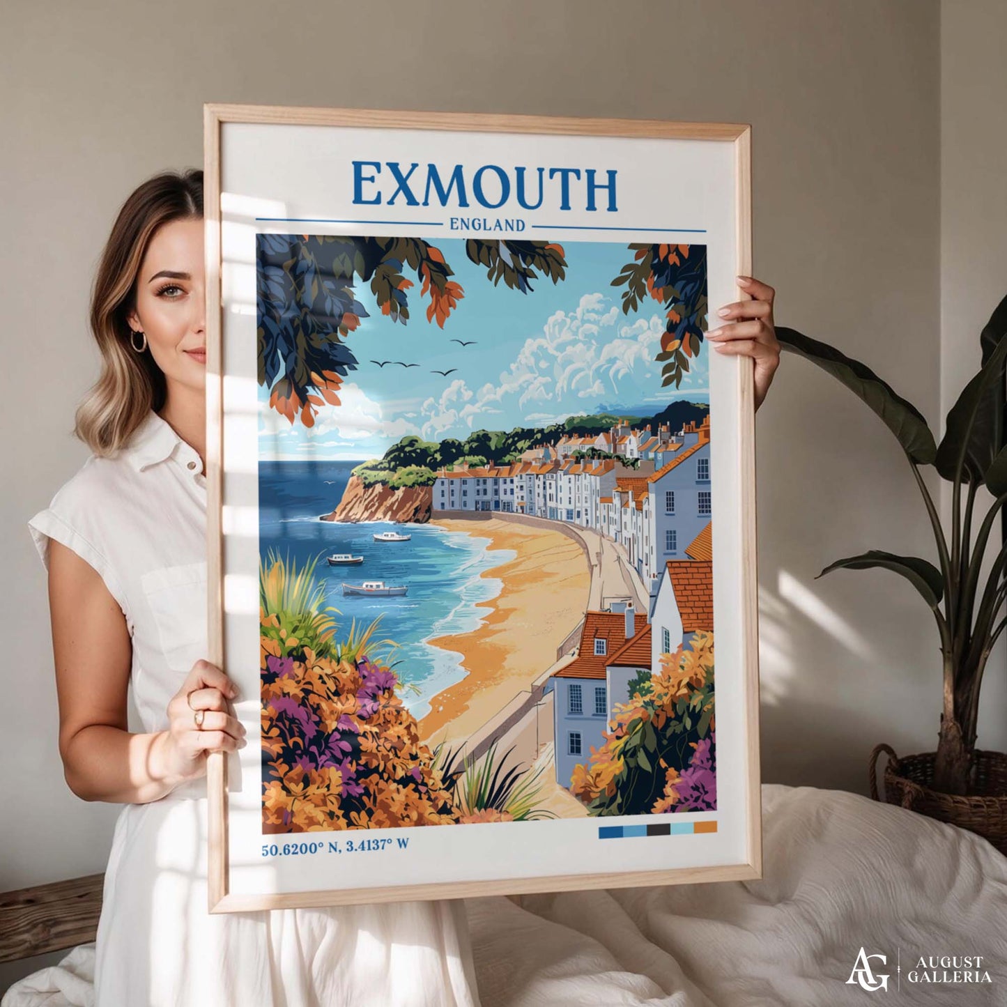 Exmouth England Retro Travel Print