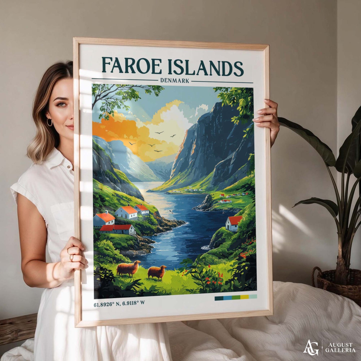 Faroe Islands Retro Travel Print