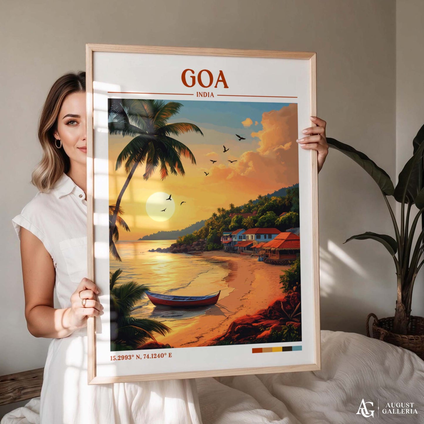 Goa India Retro Travel Print