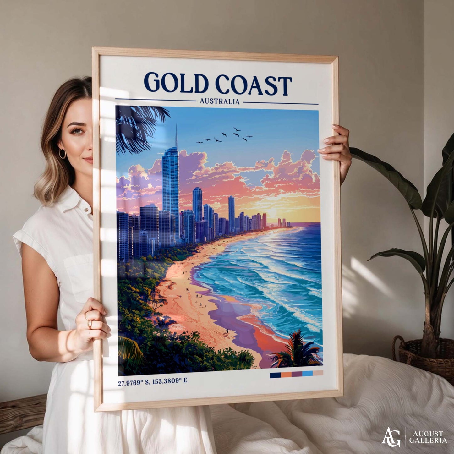 Gold Coast Australia Retro Travel Print