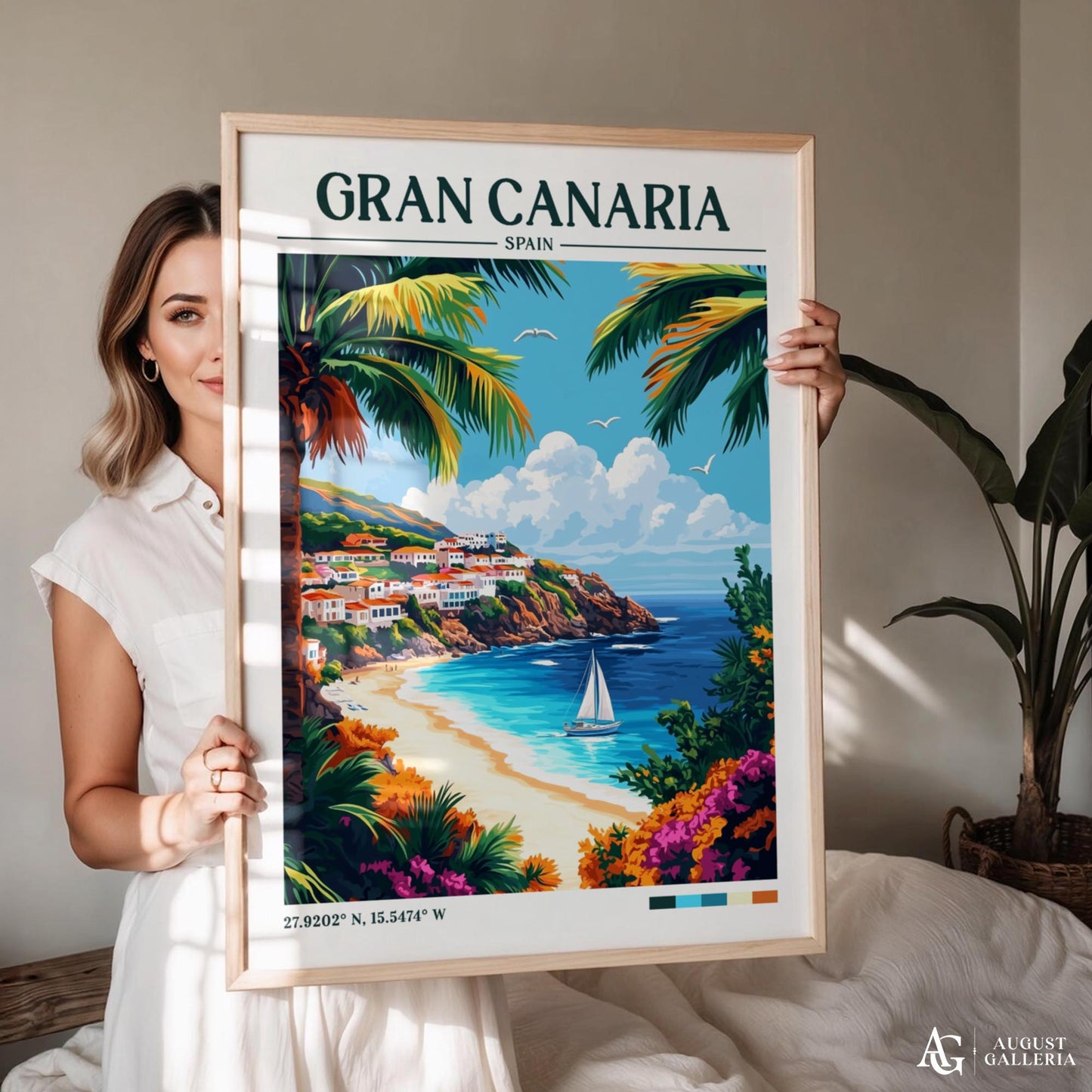 Gran Canaria Retro Travel Print