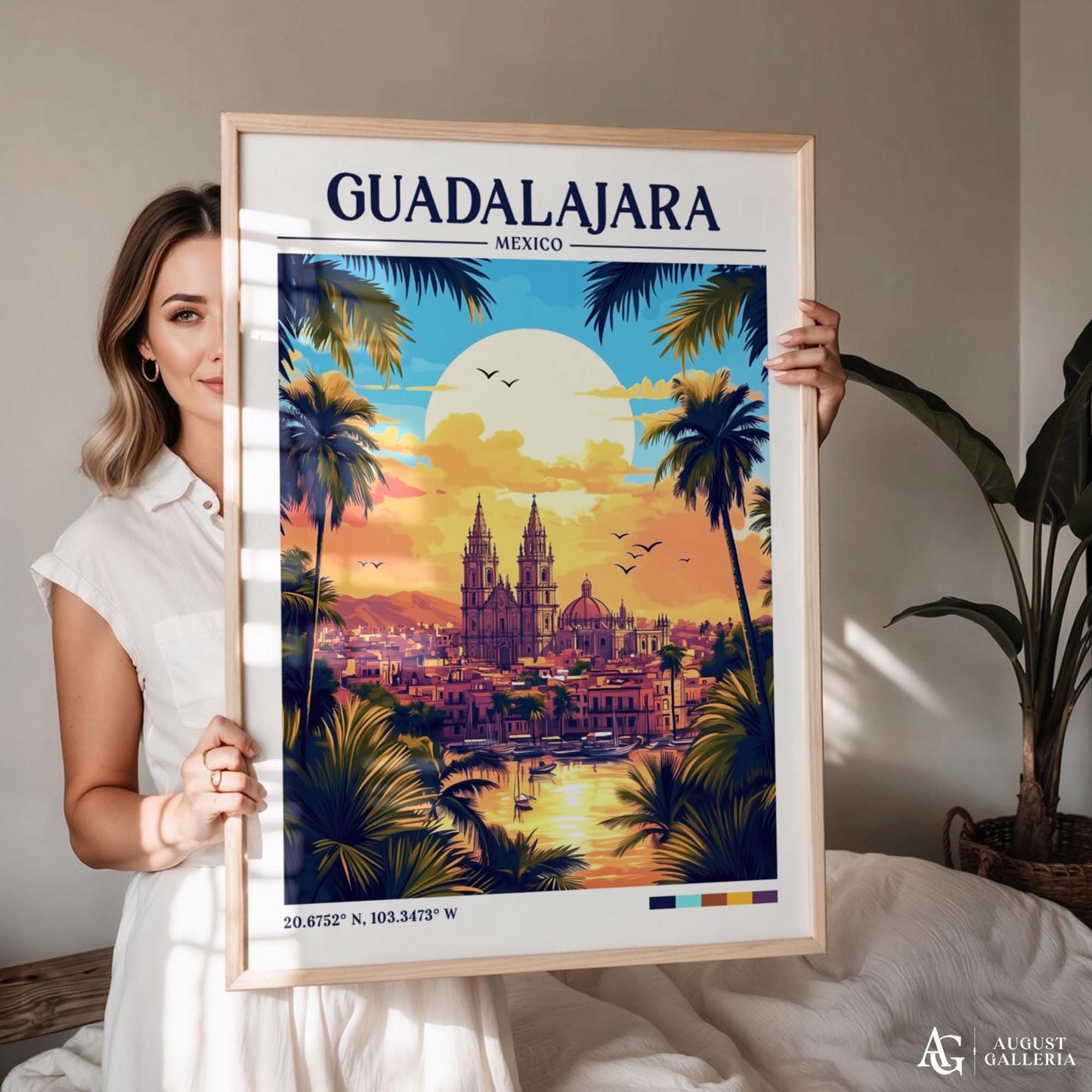 Guadalajara Mexico Retro Travel Print