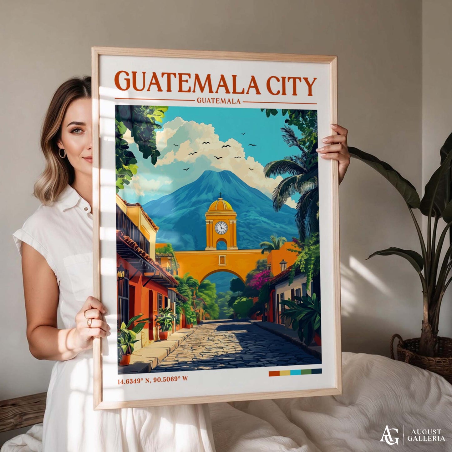 Guatemala City Retro Travel Print