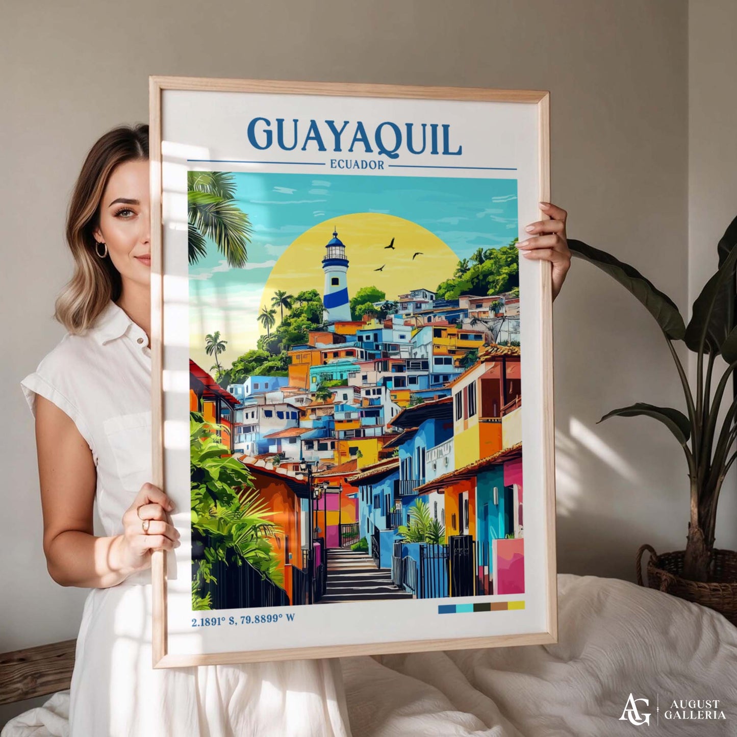 Guayaquil Ecuador Retro Travel Print