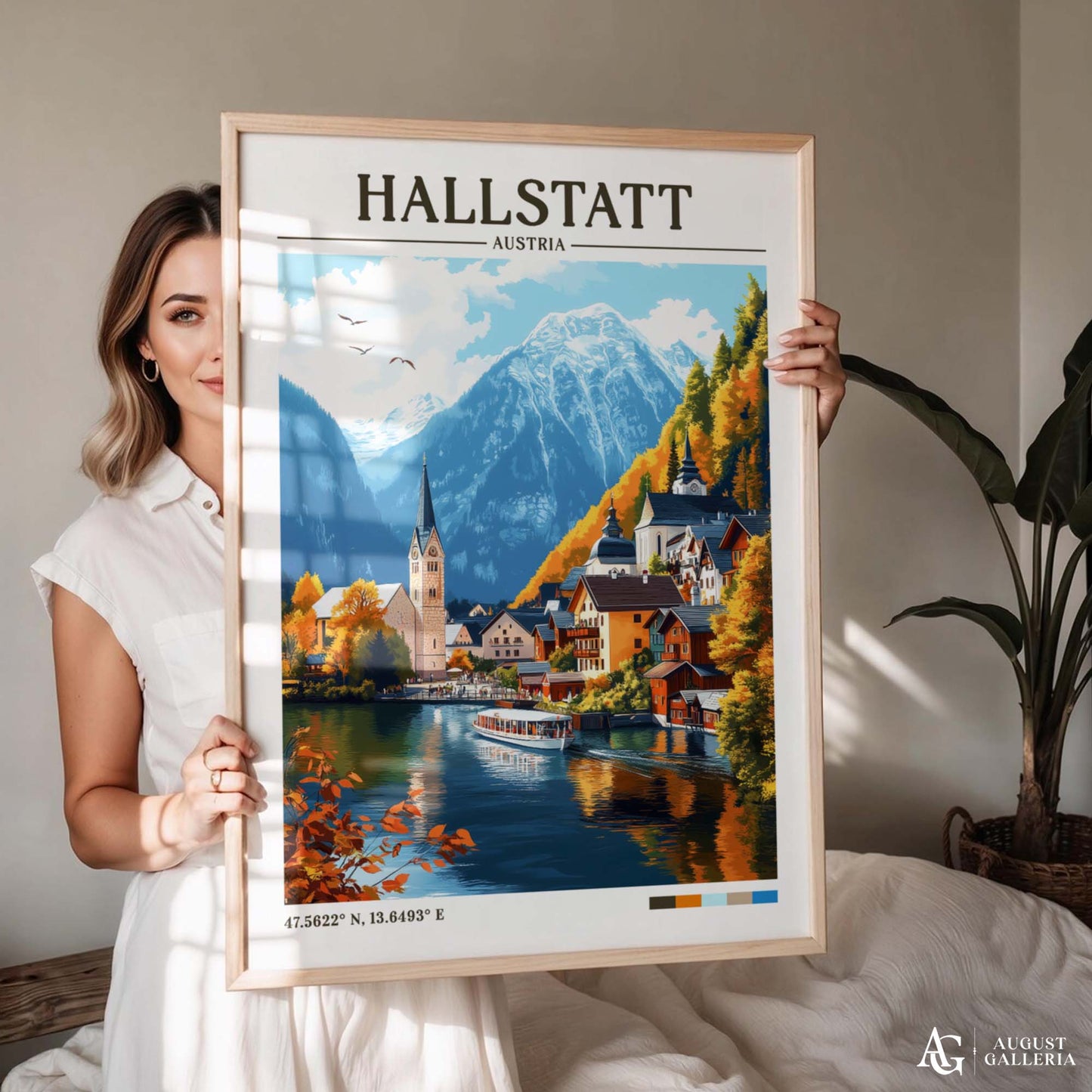 Hallstatt Austria Retro Travel Print