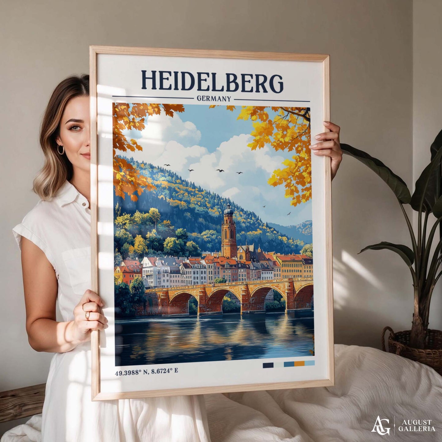 Heidelberg Germany Retro Travel Print