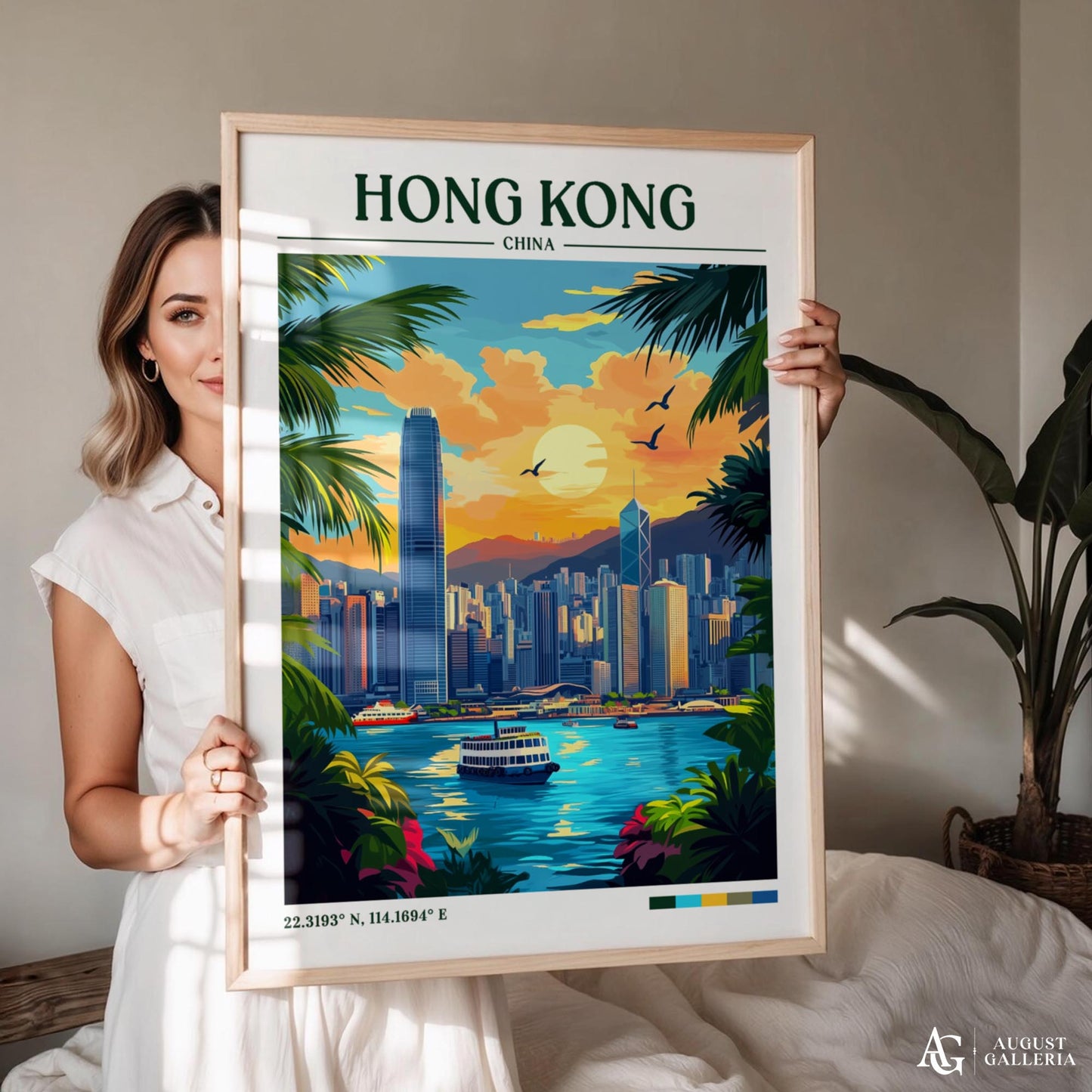 Hong Kong Retro Travel Print