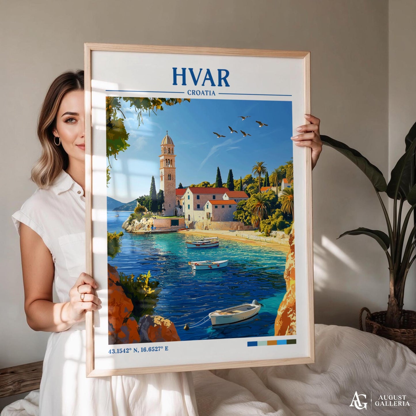 Hvar Croatia Retro Travel Print