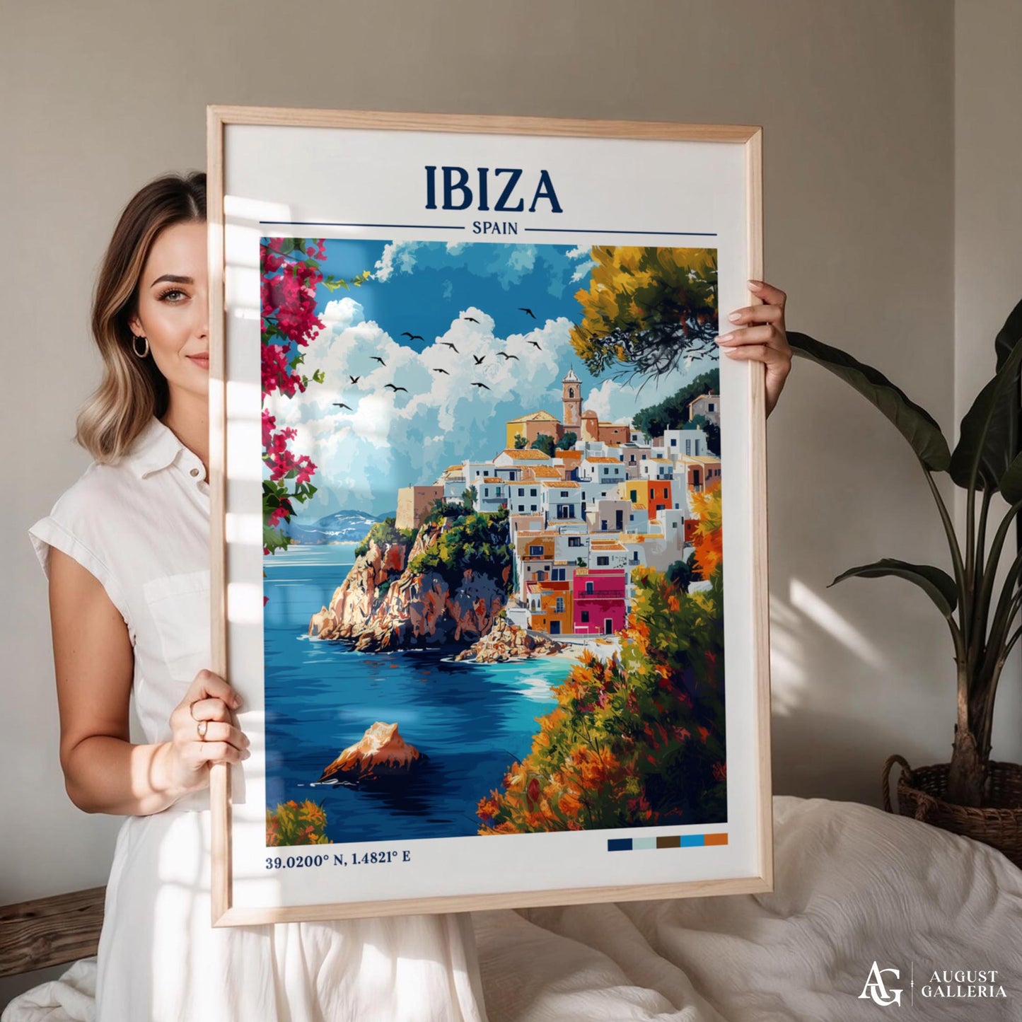 Ibiza Spain Retro Travel Print