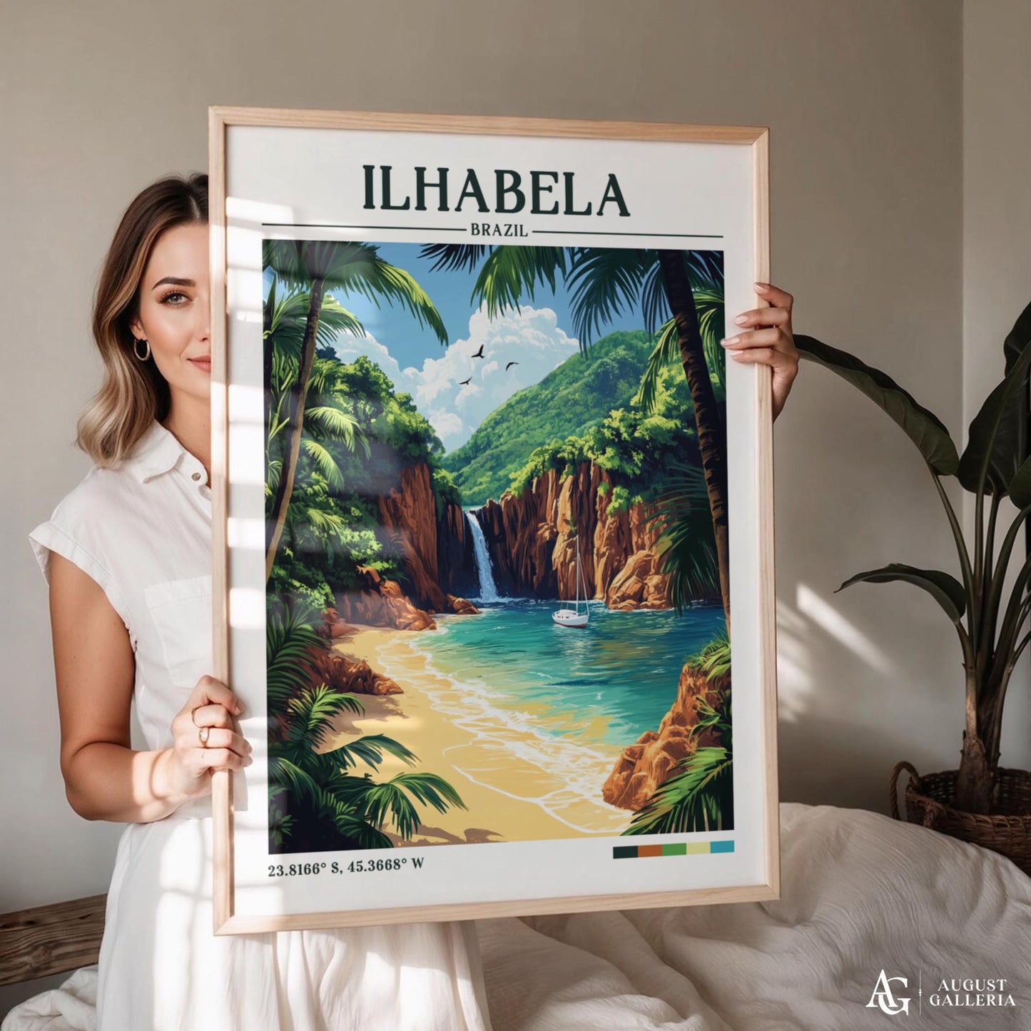 Ilhabela Brazil Retro Travel Print