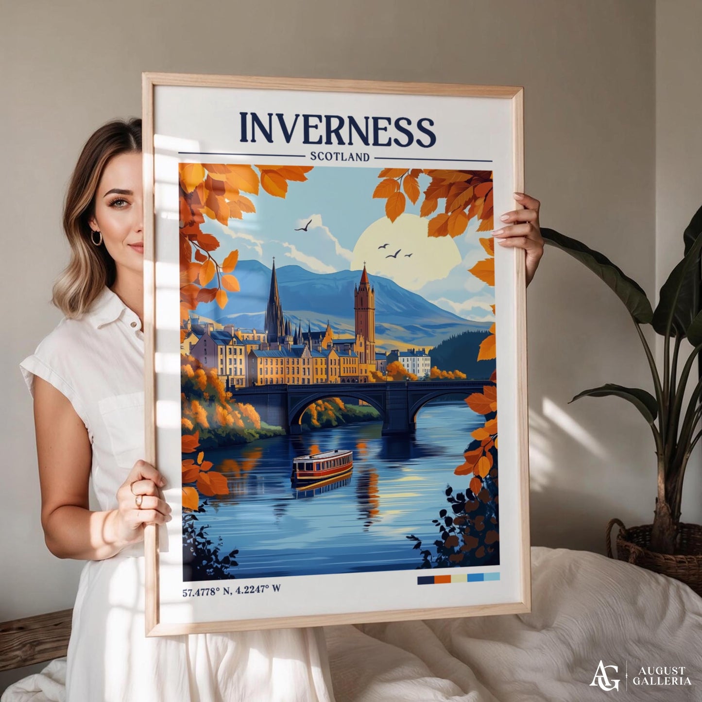 Inverness Scotland Retro Travel Print