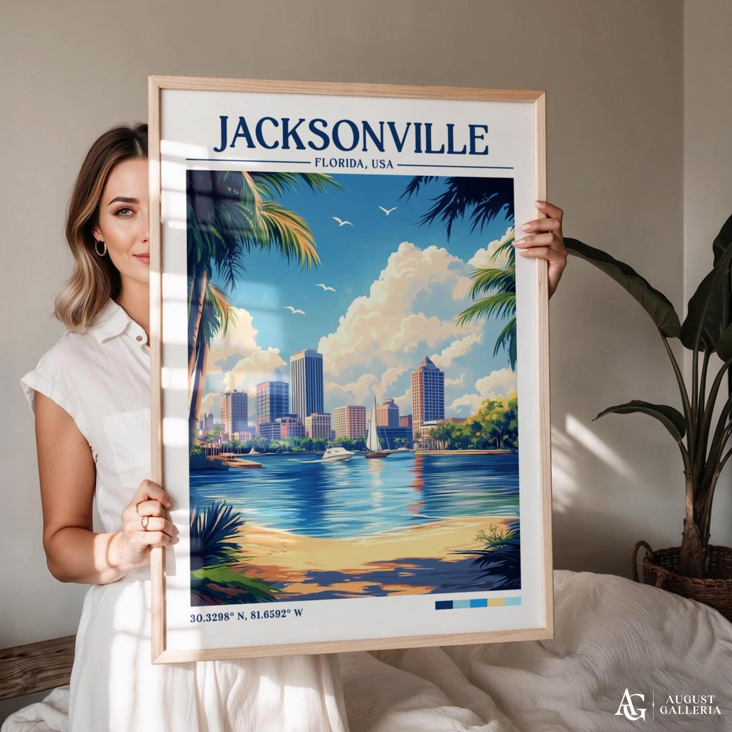 Jacksonville Florida Retro Travel Print