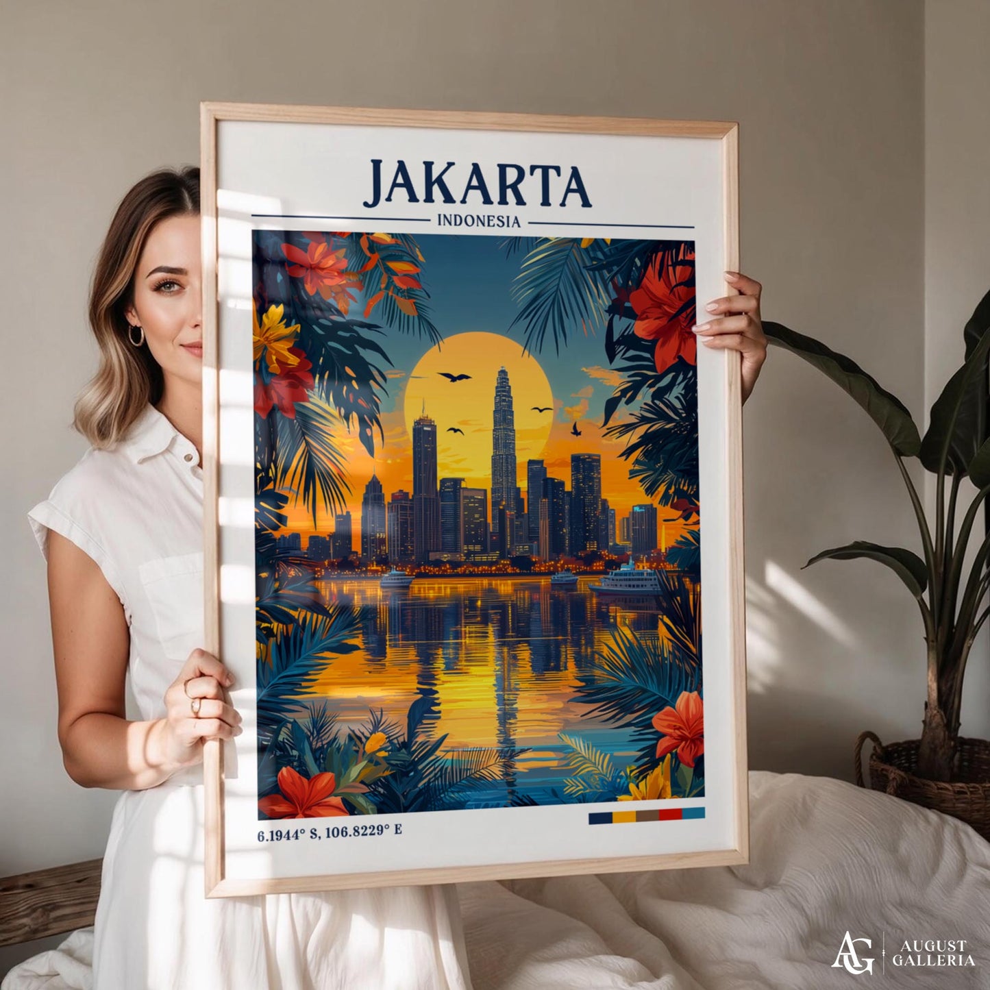 Jakarta Indonesia Retro Travel Print