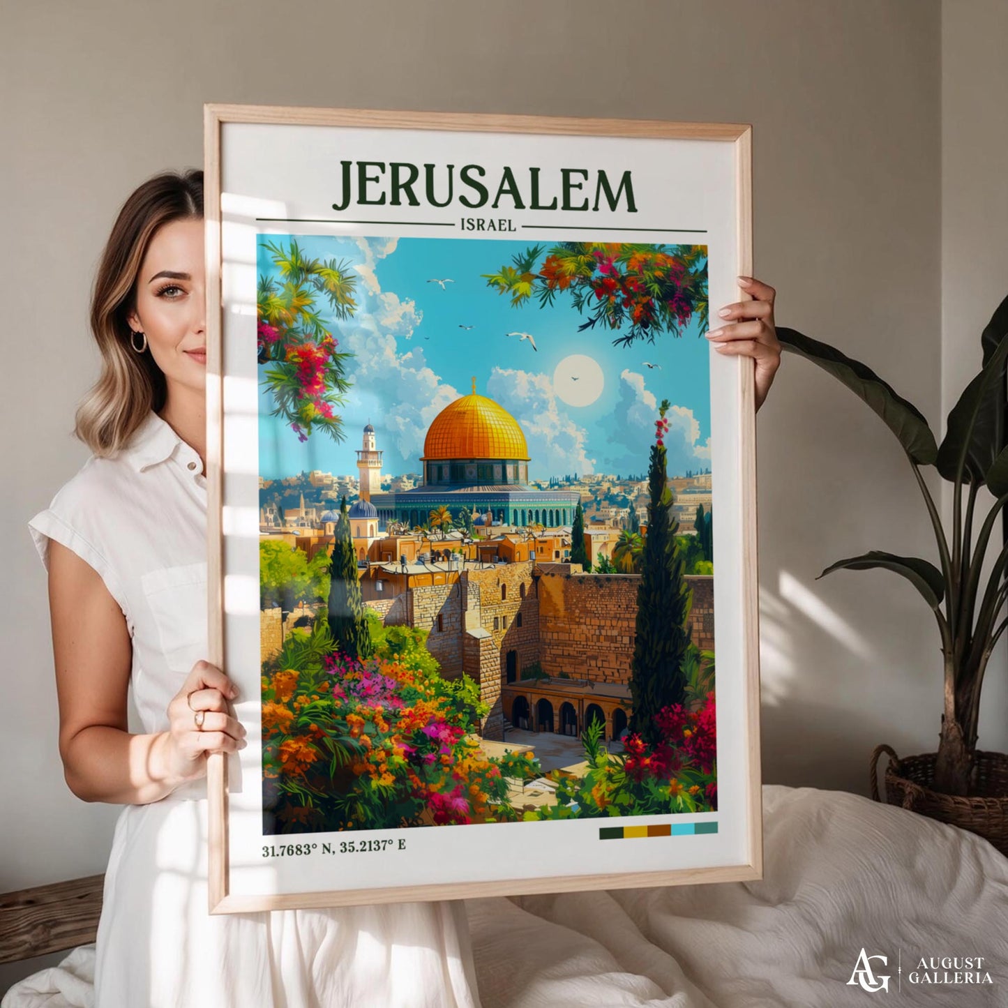 Jerusalem Retro Travel Print