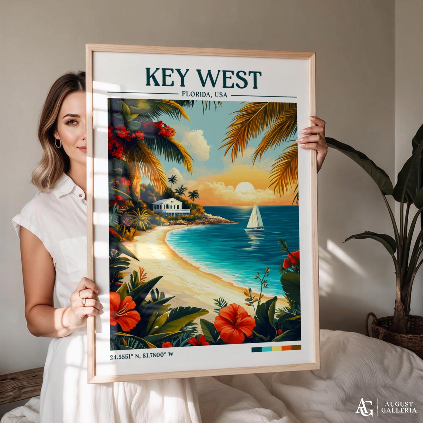 Key West Florida Retro Travel Print