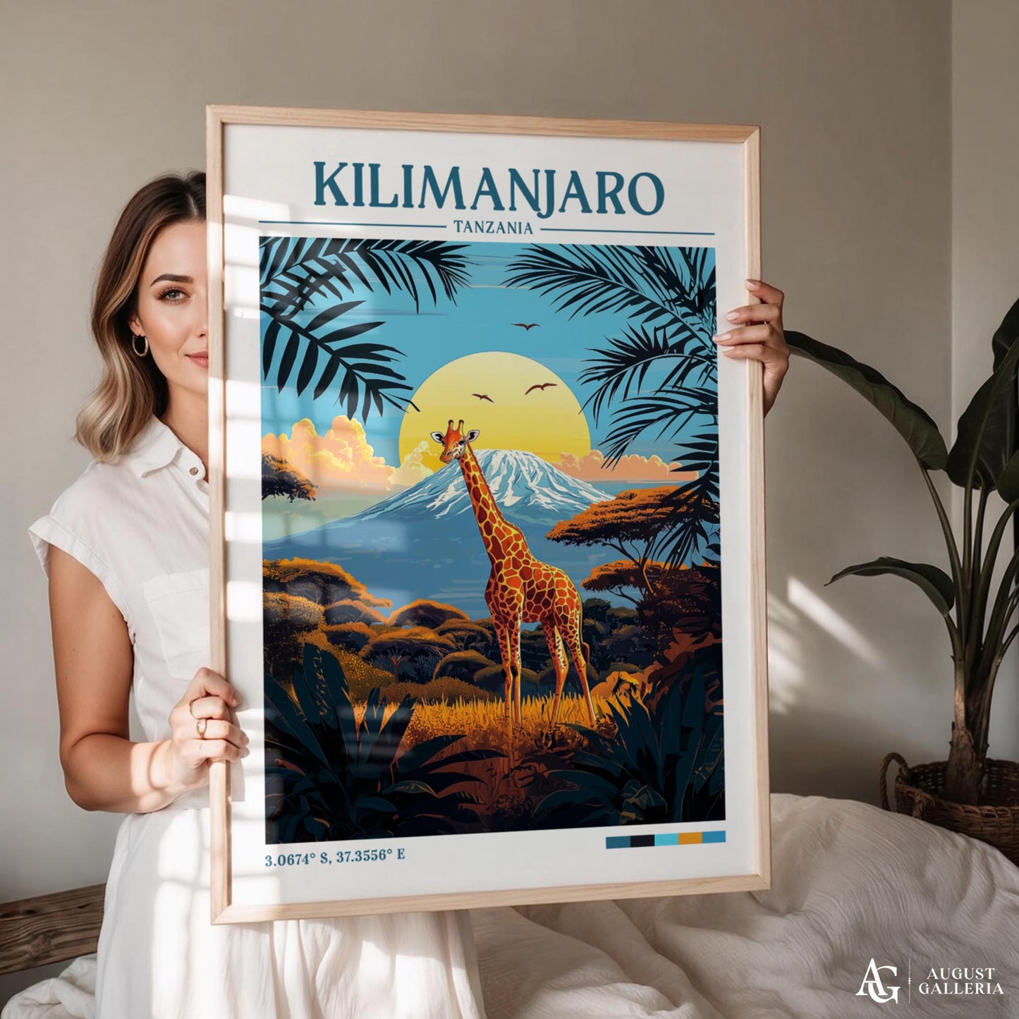 Kilimanjaro Tanzania Retro Travel Print