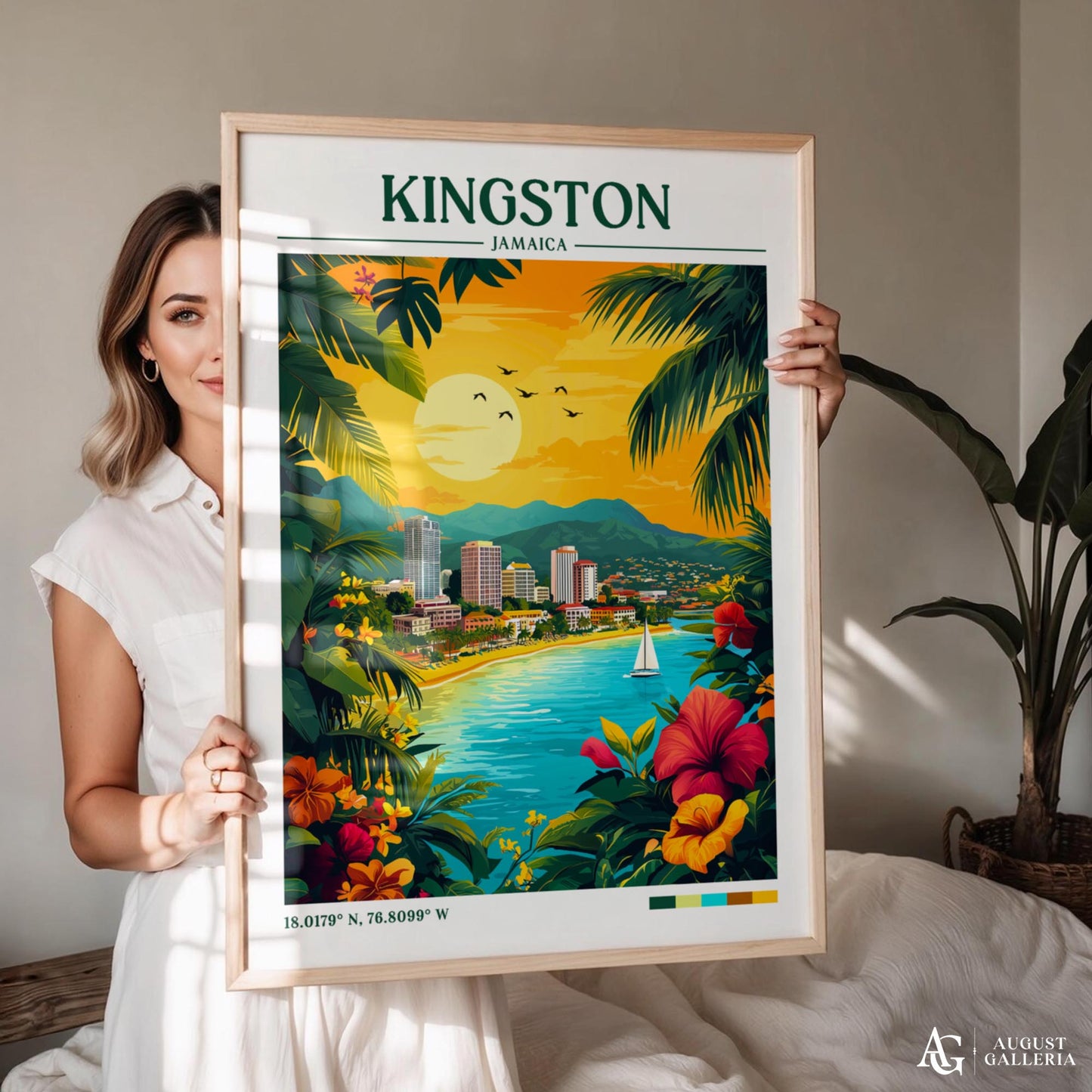 Kingston Jamaica Retro Travel Print