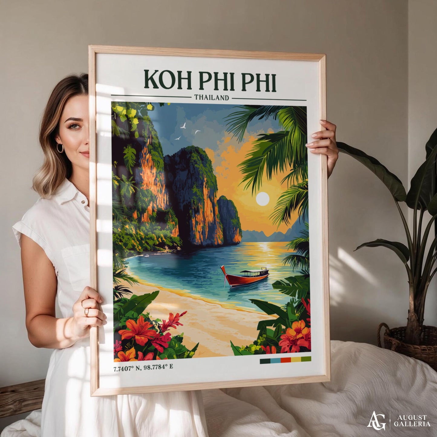 Koh Phi Phi Retro Travel Print