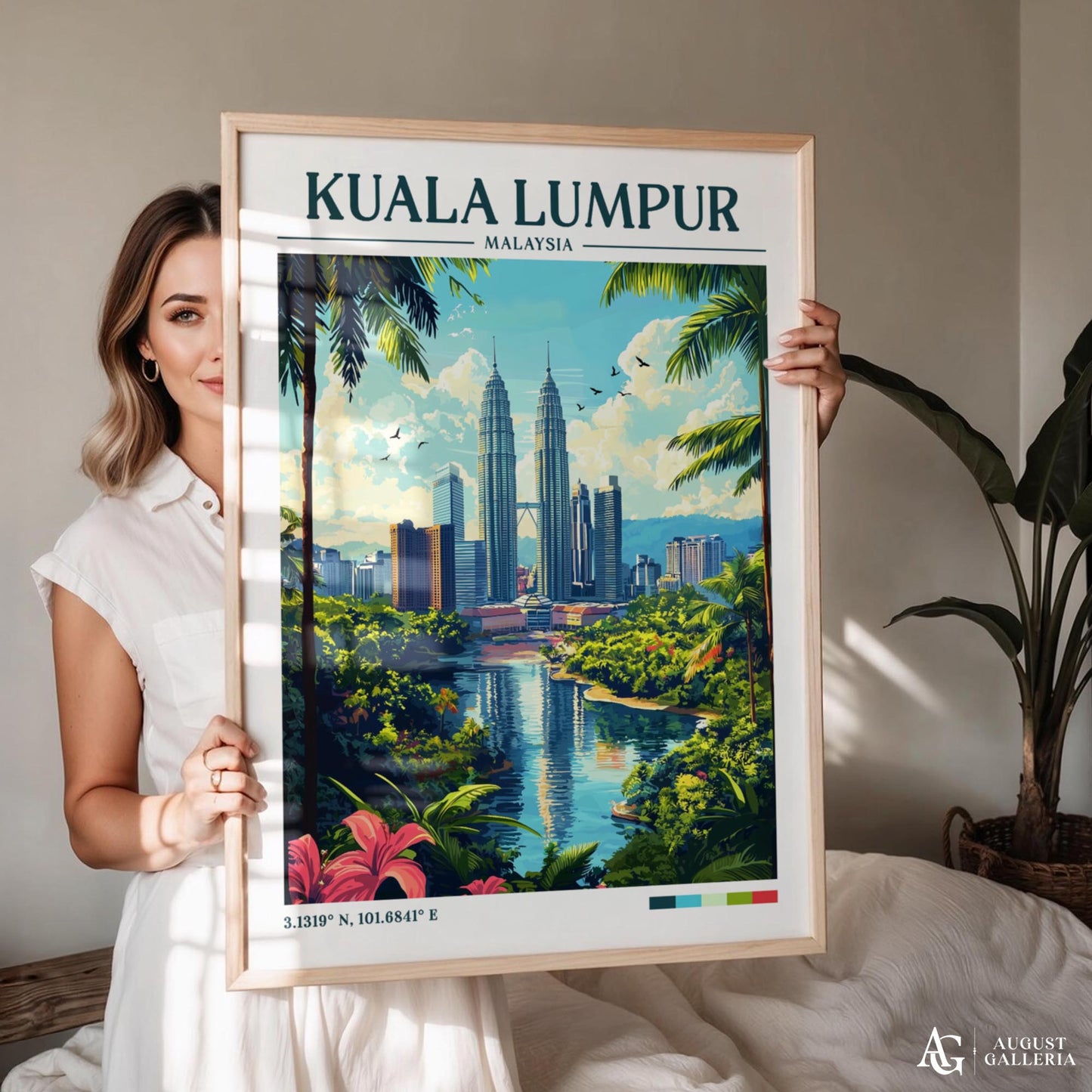 Kuala Lumpur Retro Travel Print