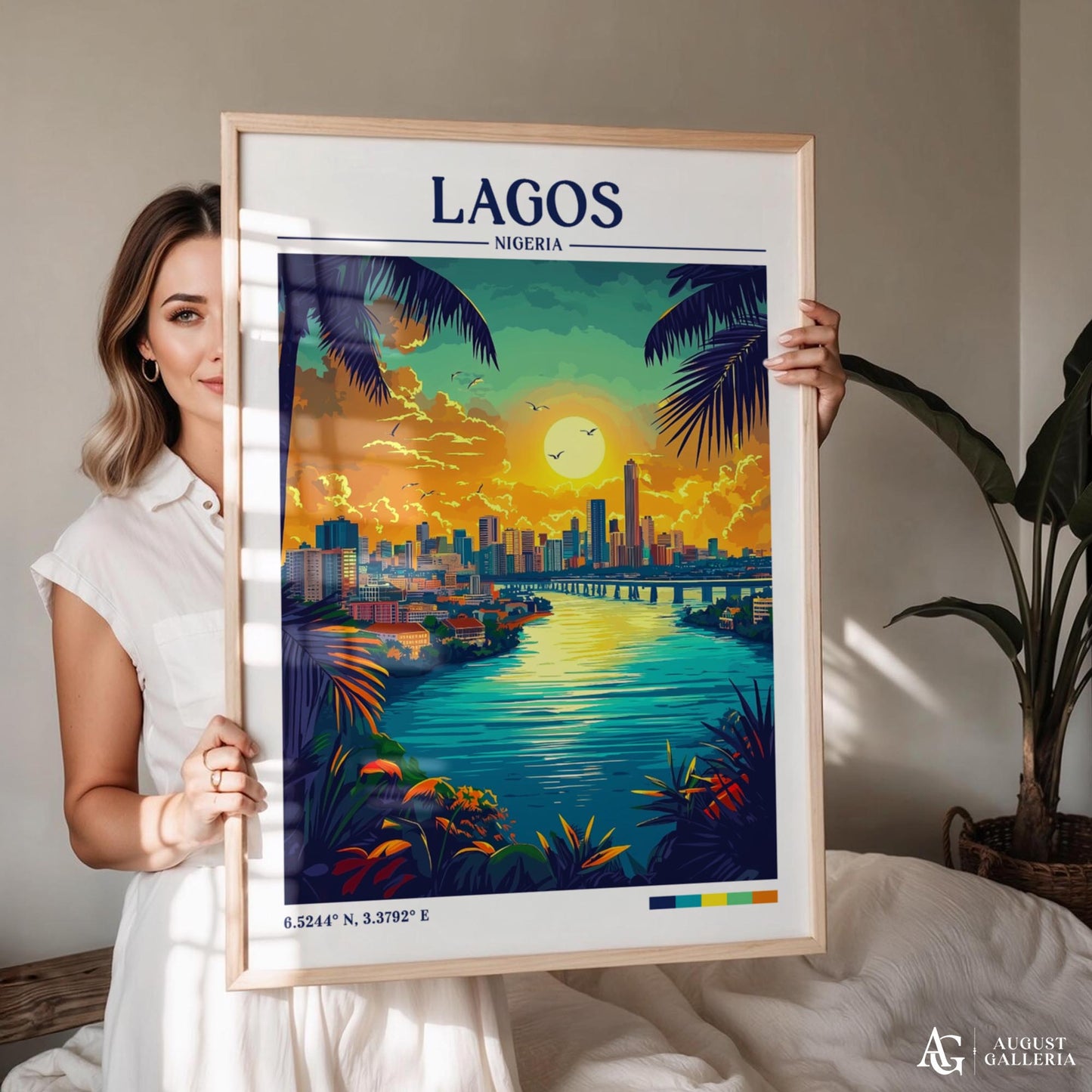 Lagos Nigeria Retro Travel Print